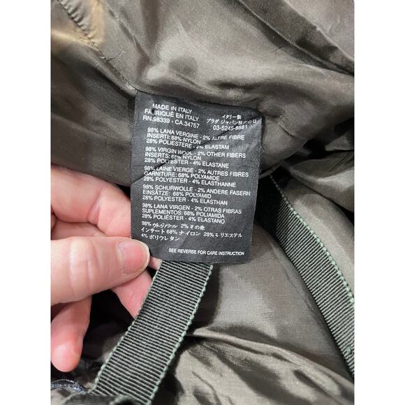 Prada Designer Vintage Gray Sweetheart Neck Wool Midi length Dress Sz 46/Lg/14 - Picture 14 of 14